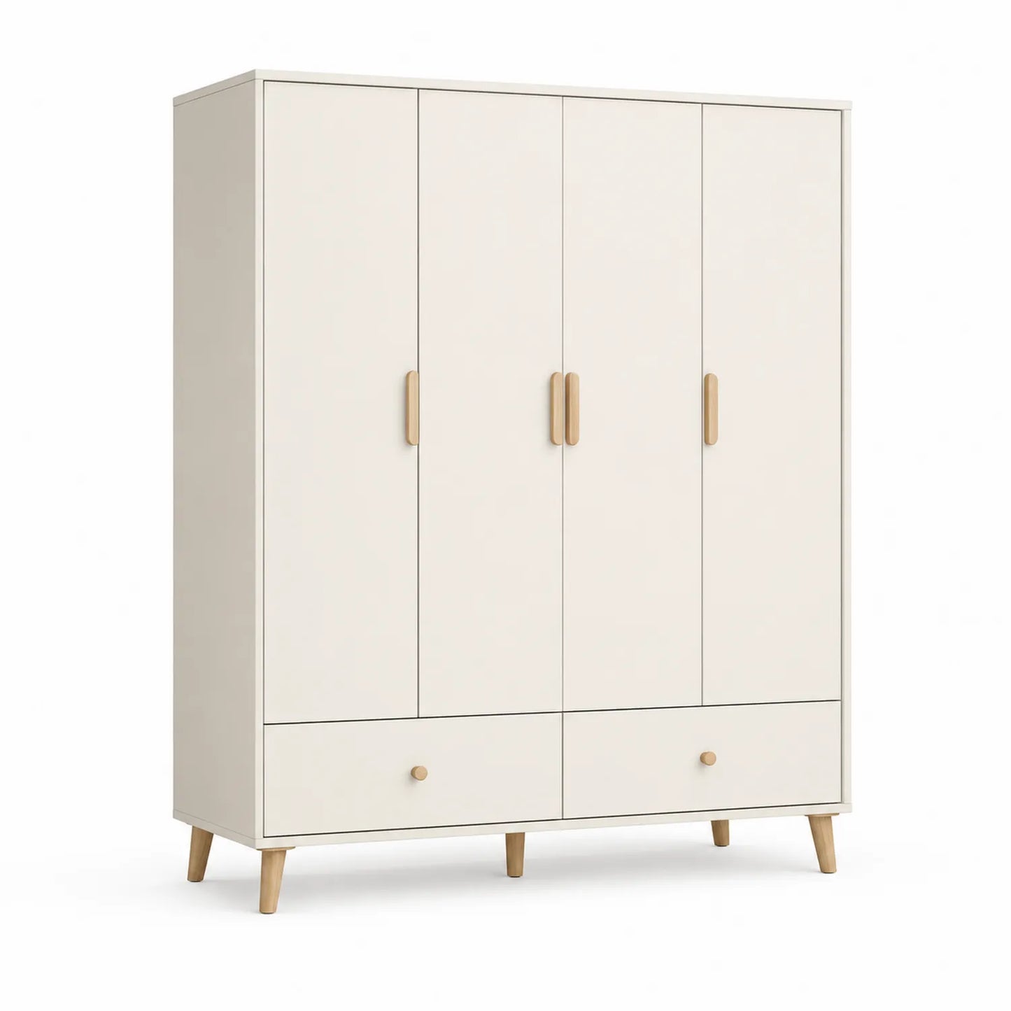 4-türiger Kleiderschrank aus Holz mit 2 Schubladen, 180x58x200 cm
