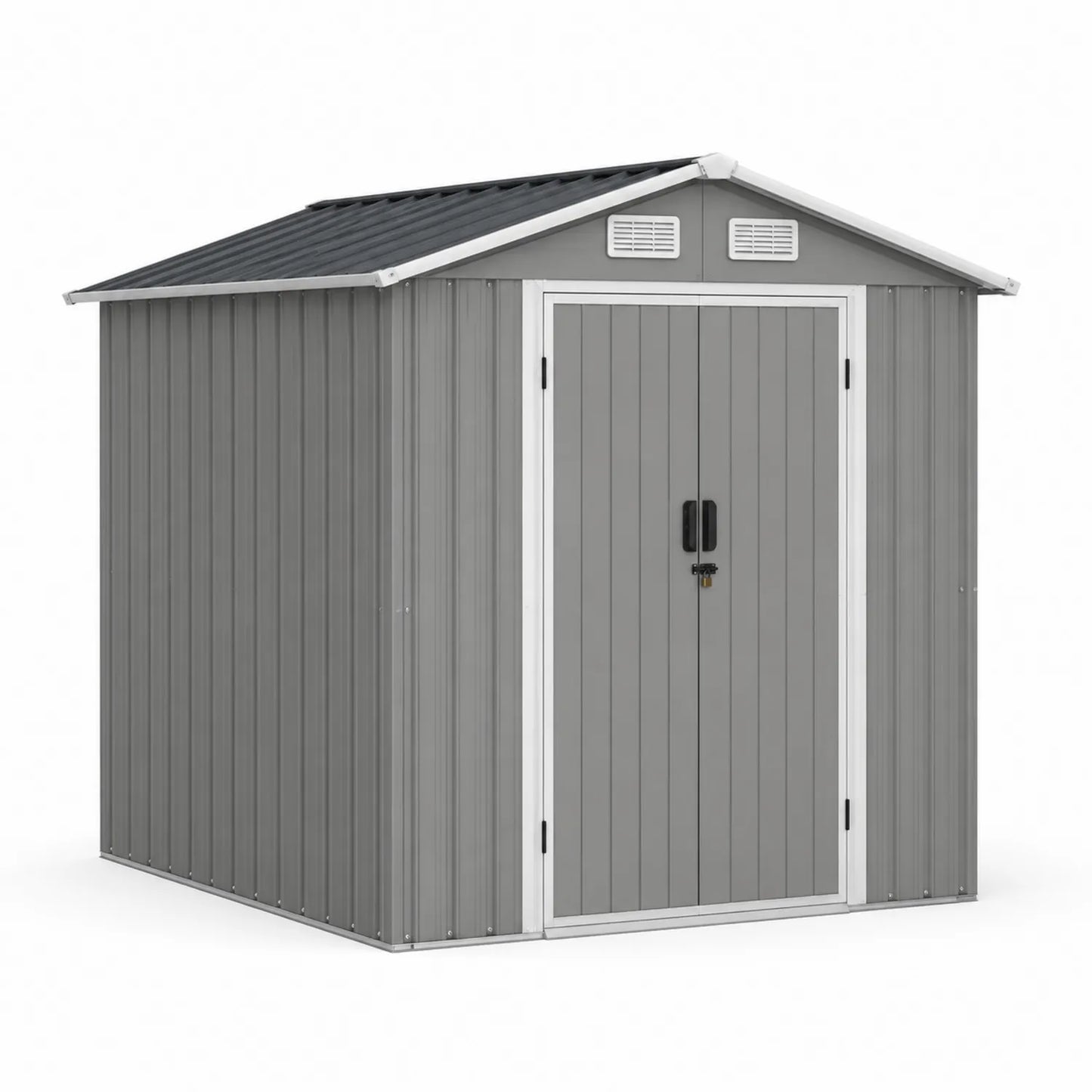 Metall Gartenhaus mit Doppeltür Grau 213x130x173 cm
