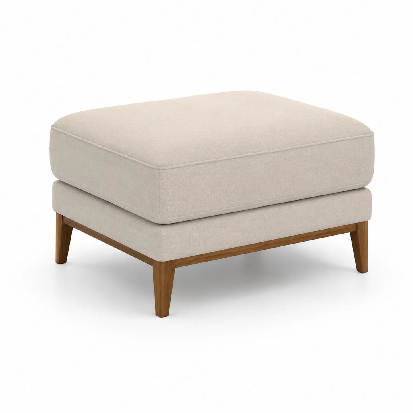 Beige Polsterhocker Polyester Massivholz 70x55x40 cm