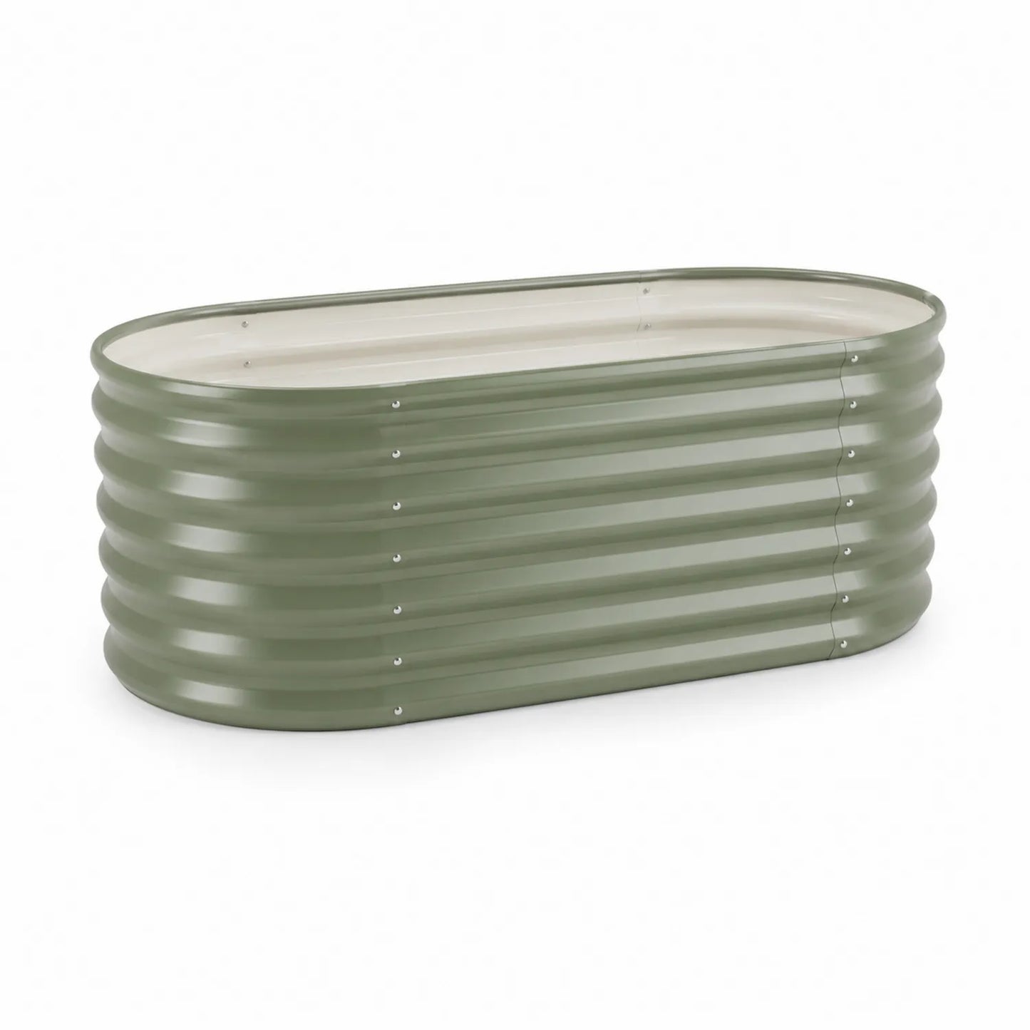 Metall Hochbeet Oval Grün 160x80x77 cm