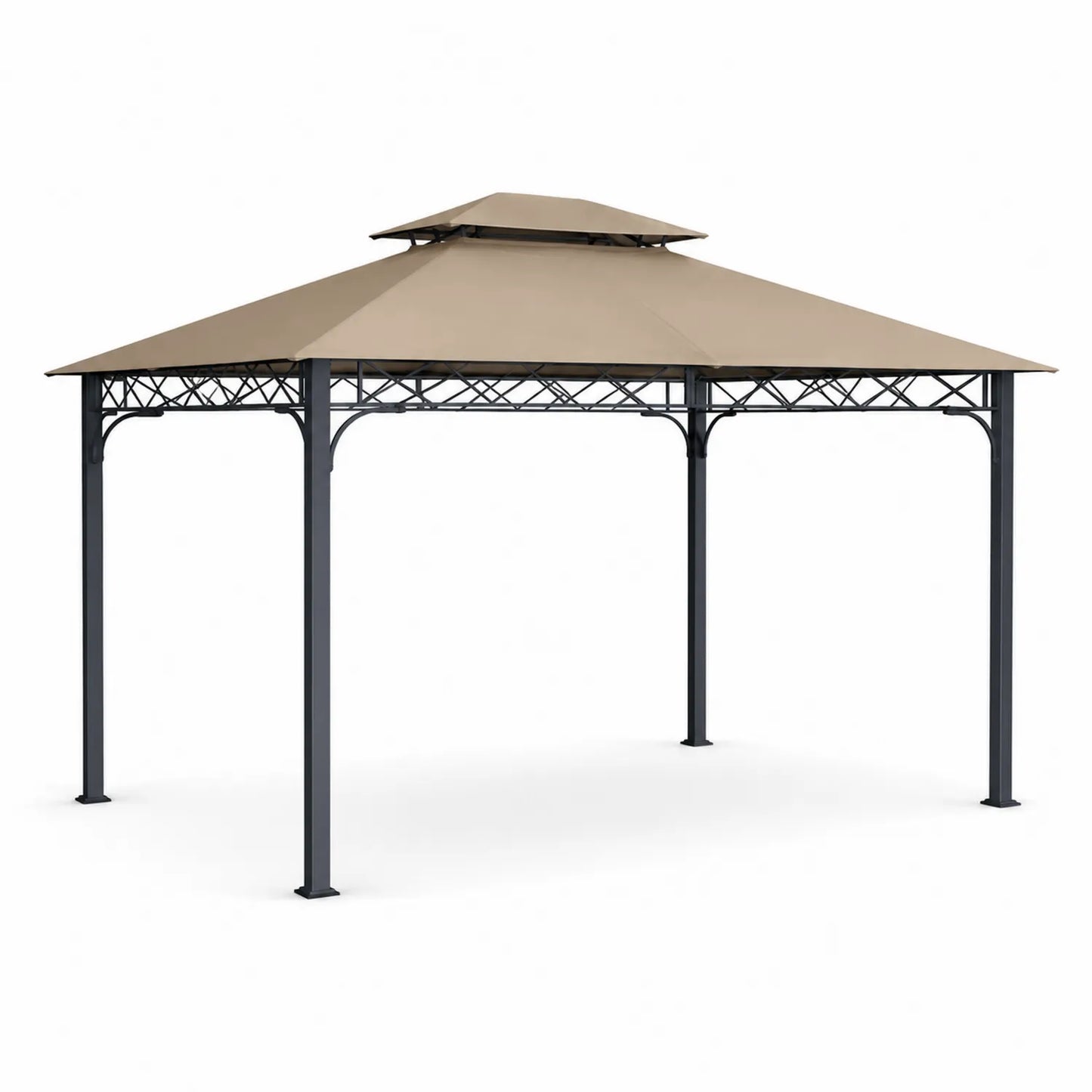 Stahlpavillon mit Polyesterbezug in Beige