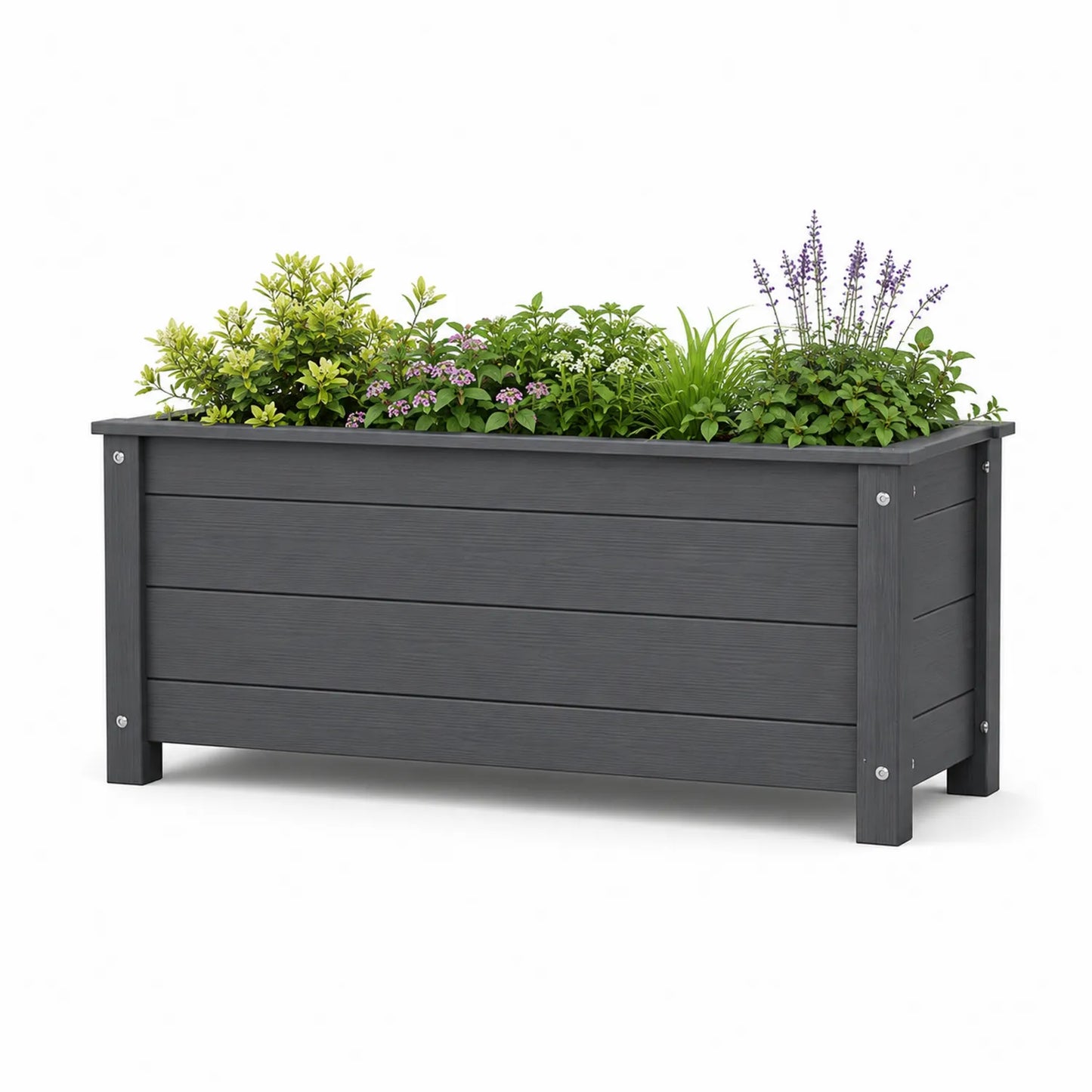 Rechteckiger Pflanzkübel Polypropylen Anthrazit 100x40x45 cm