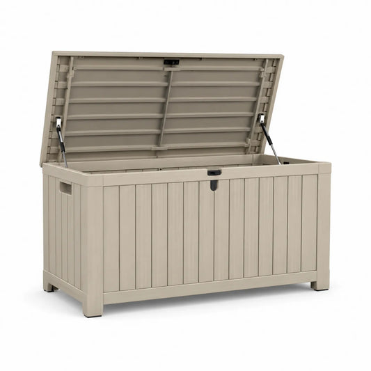 Garten-Aufbewahrungsbox Kunststoff Beige 117x45x57 cm