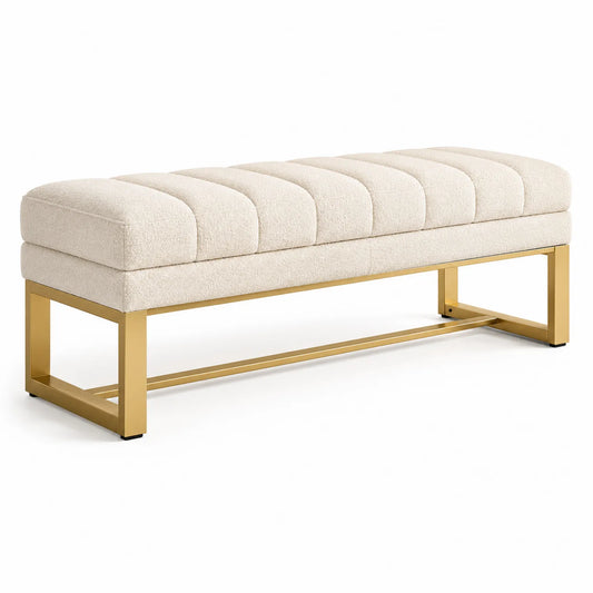 Polsterbank aus Polyester mit Edelstahlrahmen 120 cm