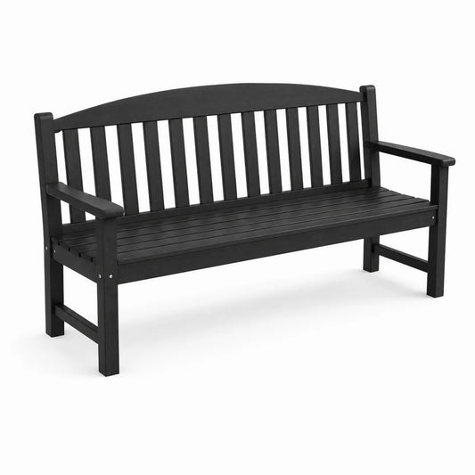 Schwarze Gartenbank aus Akazienholz 150 cm