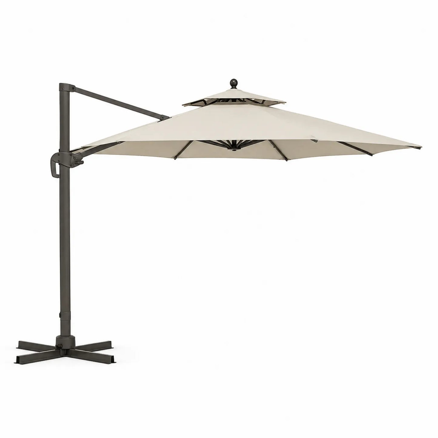 Ampelschirm 3m Aluminium Polyester Beige