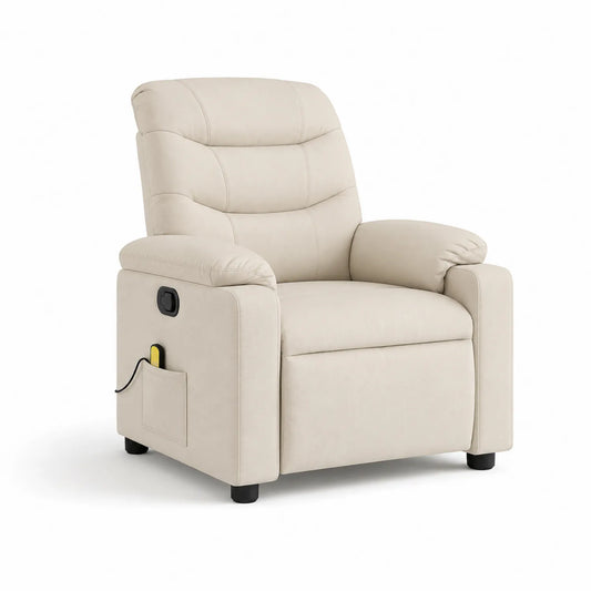 Elektrischer Relaxsessel aus PU-Leder Beige