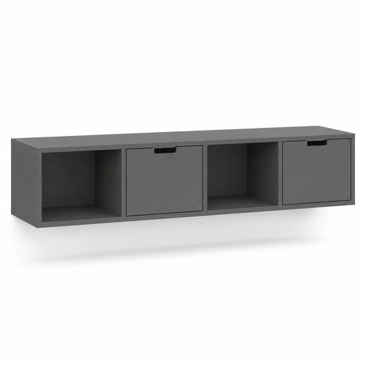 Hängendes TV-Regal MDF Grau 120x30x30 cm
