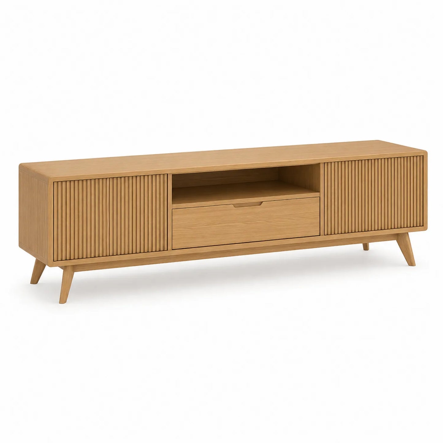 Holz TV-Schrank mit Schiebetüren und Schublade 180 cm