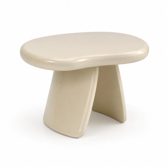 Keramik Couchtisch Creme Oval 80cm
