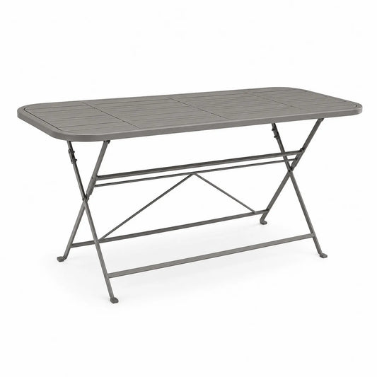 Rechteckiger Klapptisch aus Metall 140 x 70 x 74 cm Grau