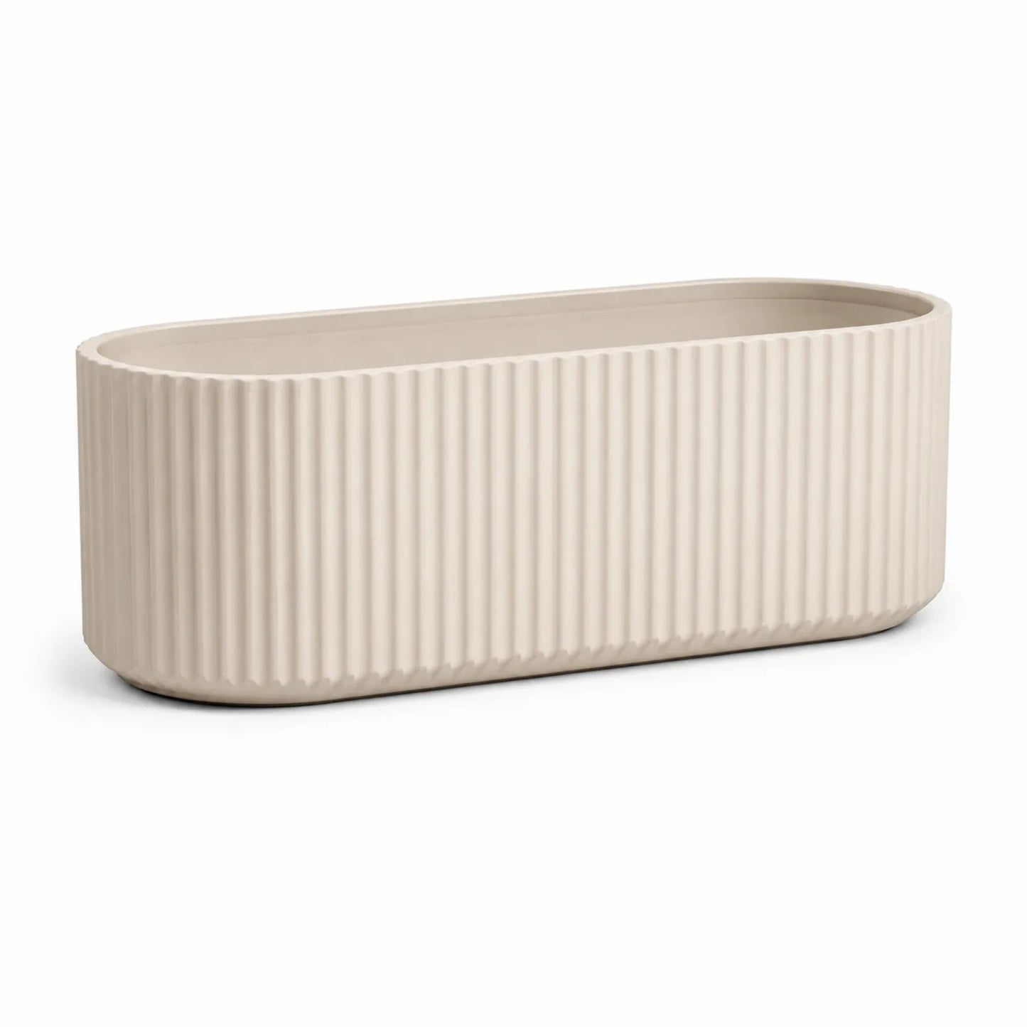 Rechteckiges Pflanzgefäß Keramik Beige