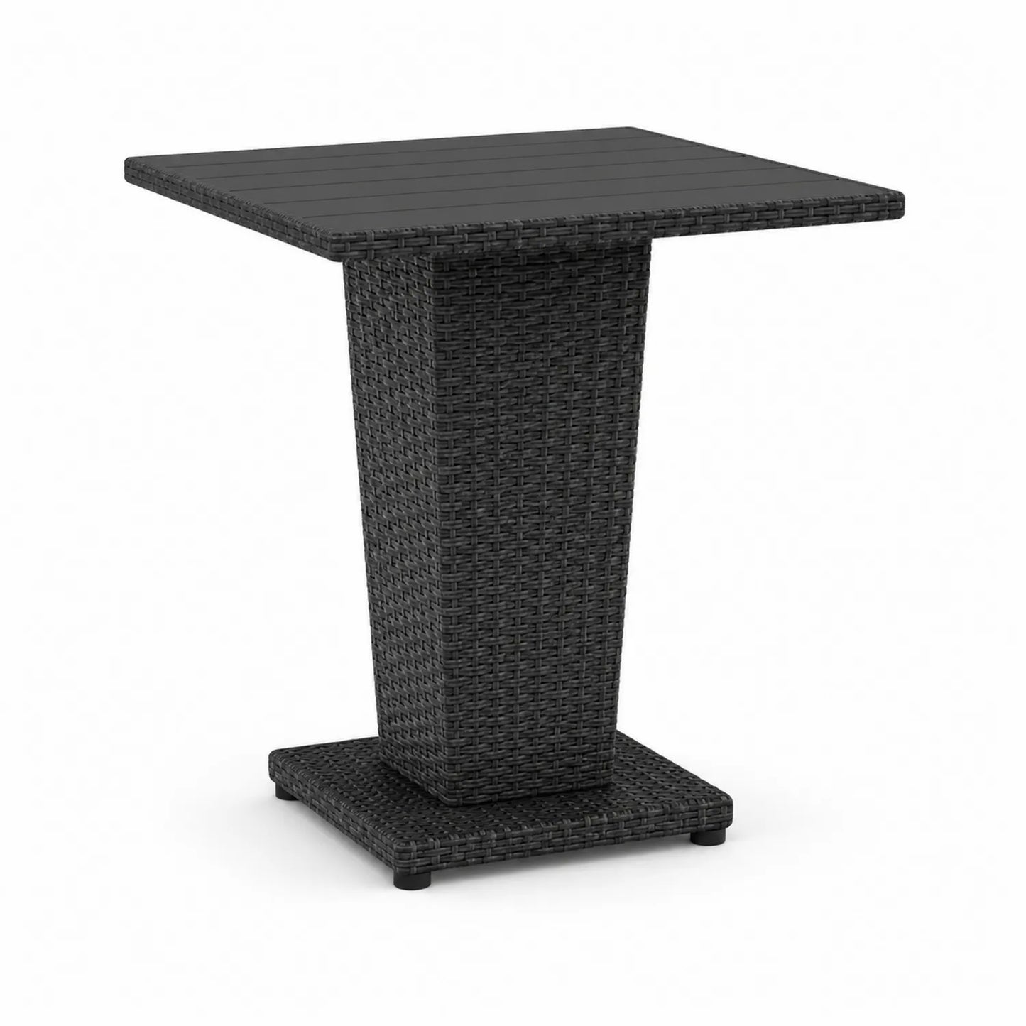 Gartentisch aus Polyethylen-Rattan, schwarz, 70x70x110 cm