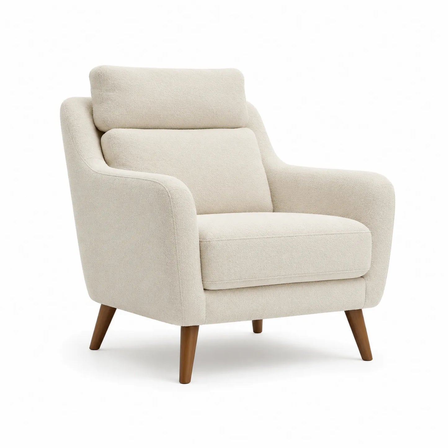 Polstersessel Beige mit Holzbeinen 85x75x90 cm