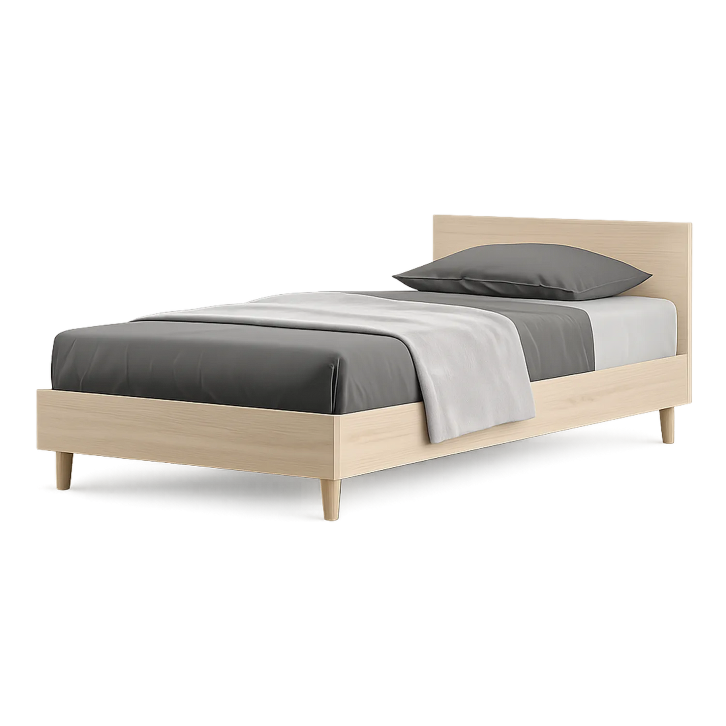 Einzelbett Holzrahmen Natur 200x90cm