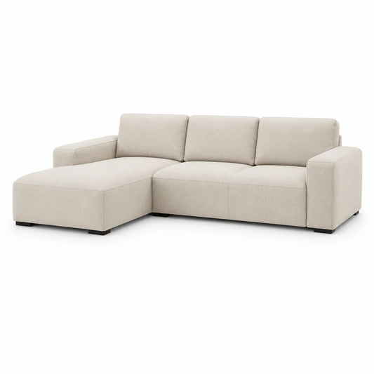 Ecksofa L-Form Beige Stoff