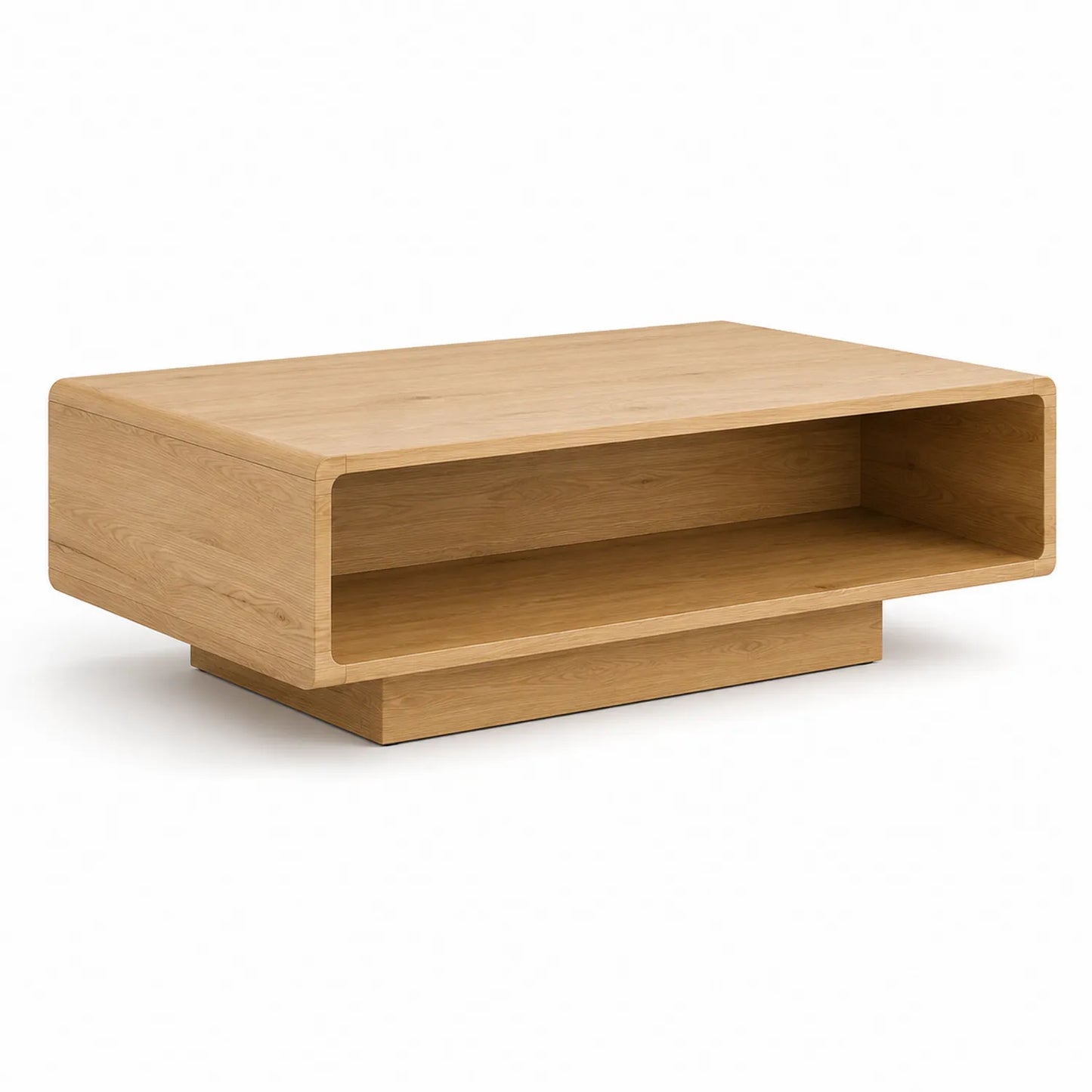 Rechteckiger Eichen-Couchtisch mit offener Ablage 110 cm