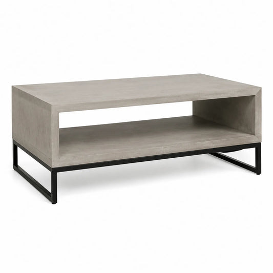 Couchtisch in Betonoptik mit Metallrahmen
