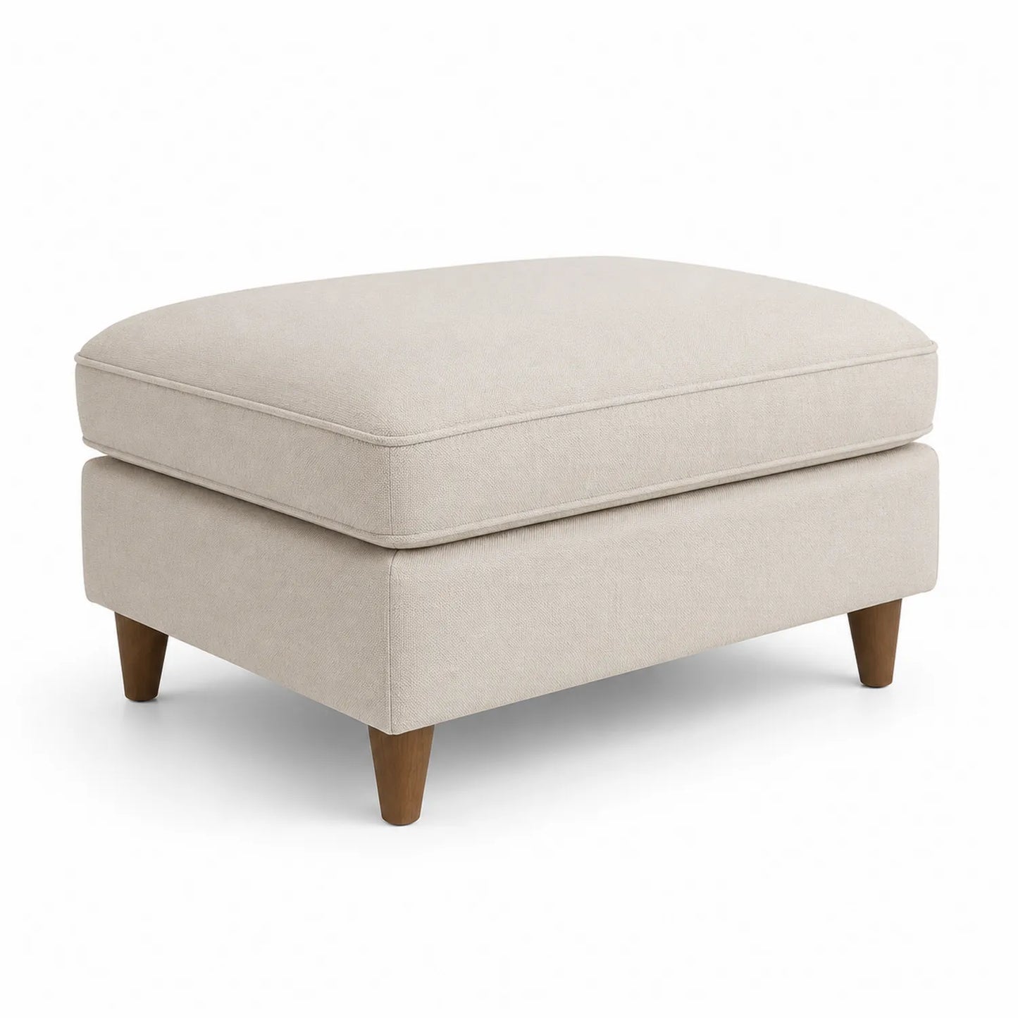 Fußhocker Beige Rechteckig Stoff 80x60x45cm