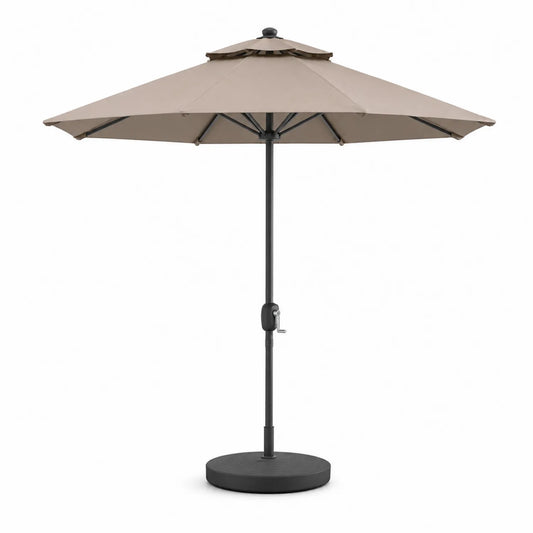 Runder Sonnenschirm Ø300cm Stahl Polyester Sandfarbe