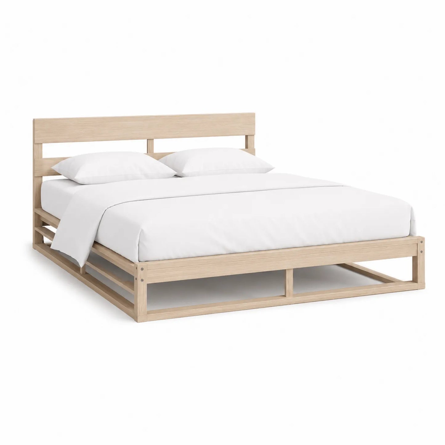 Holzbett mit Matratze und Kissen 200x160 cm