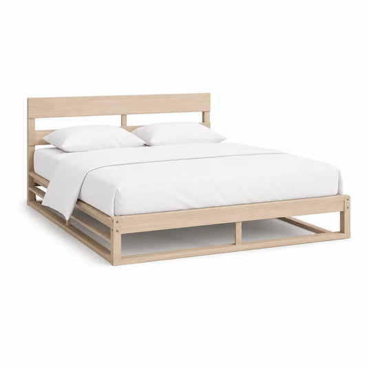 Holzbett mit Matratze und Kissen 200x160 cm