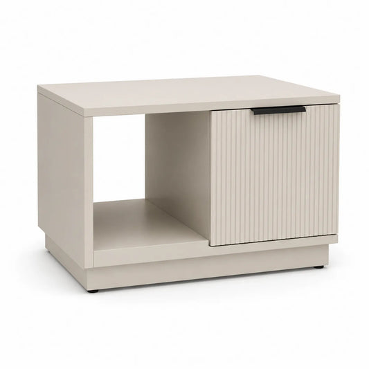 Beiger Holz-Couchtisch mit Stauraum 80x40x45 cm