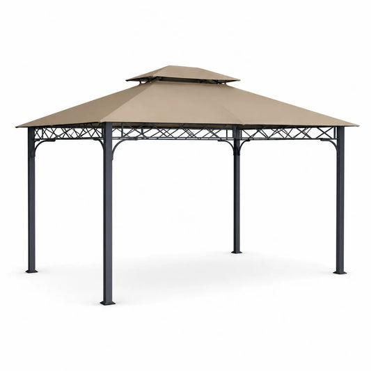 Stahlpavillon mit Polyesterbezug in Beige