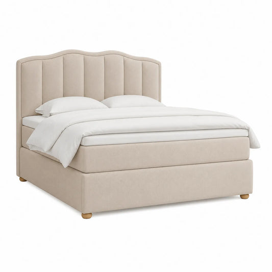 Polsterbett Doppelbett Holz Beige 200x180 cm