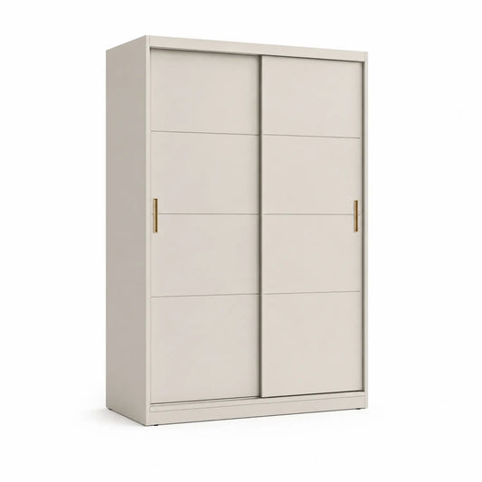 Schiebetürenschrank Holzfaserplatte Weiß 200 x 120 x 60 cm