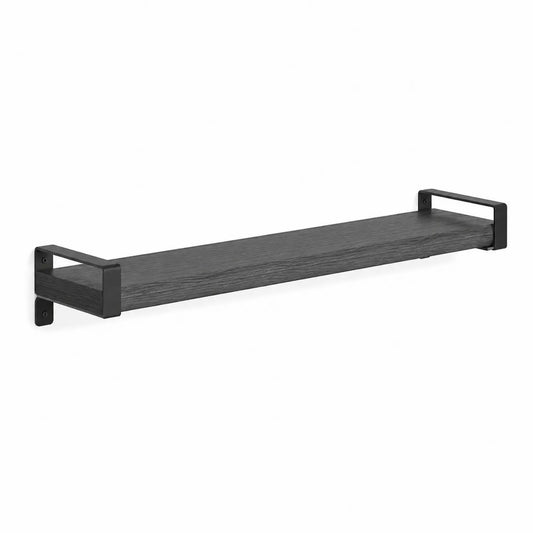 Wandregal aus MDF und Metall Schwarz 100x20x3 cm